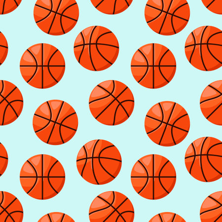Seamless pattern with basketballs. cartoon design.のイラスト素材