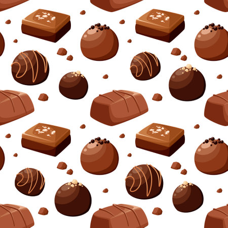 Seamless pattern with chocolates. cartoon design.のイラスト素材