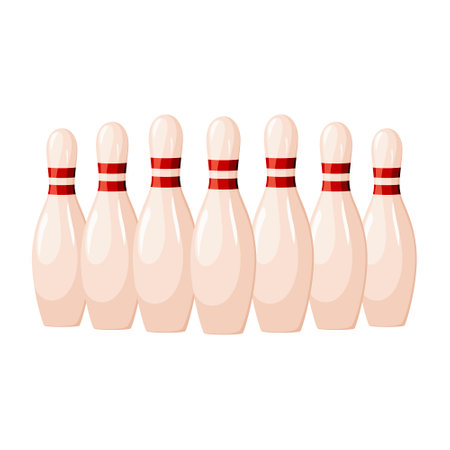 A set of bowling pins on a white background. cartoon design.のイラスト素材