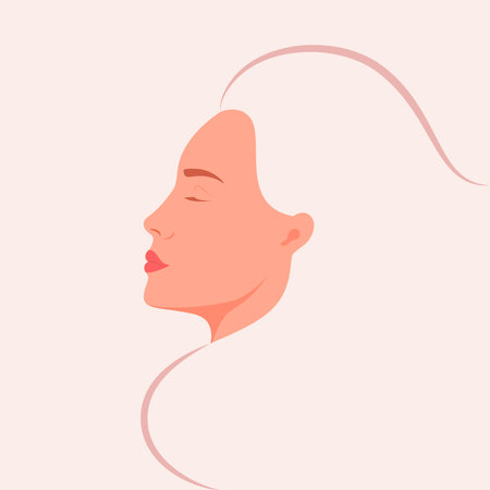 A beautiful woman in profile. vector illustration.のイラスト素材