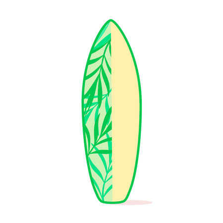 A surfboard with a floral print on a white background.のイラスト素材