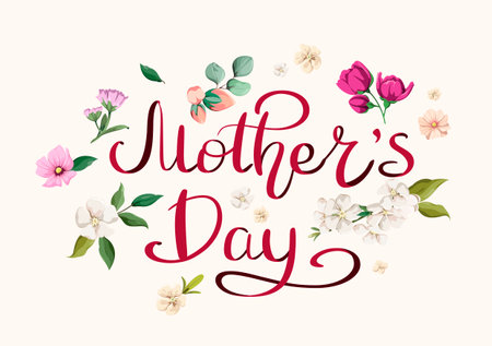 Mother's Day greeting card. Vector illustration.のイラスト素材