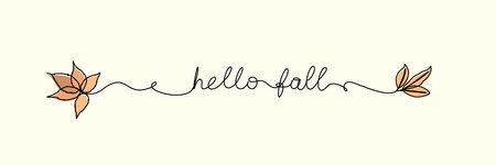 Hello fall. Lettering. Vector illustration.のイラスト素材