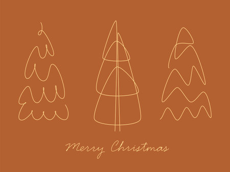 Merry Christmas. Simple Christmas tree poster. Vector illustration.のイラスト素材