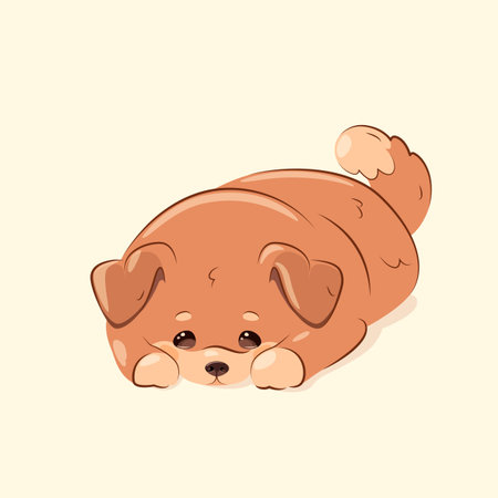 Cute puppy in a cartoon style.のイラスト素材