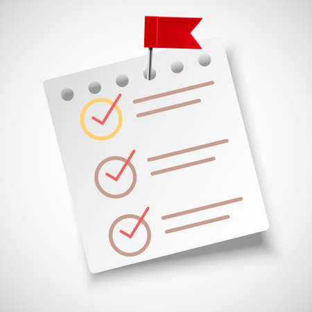 Checklist successfully completed with check mark on paper vectorのイラスト素材