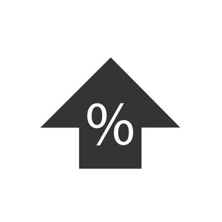 arrow icon with% sign upのイラスト素材