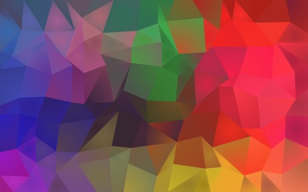 Abstract background of multicolored triangles created by triangulationの写真素材