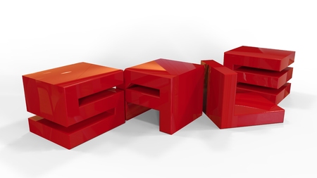 Sale word 3D isolated from the backgroundの写真素材