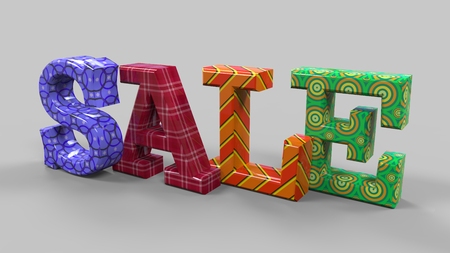 Sale word 3D isolated from the background