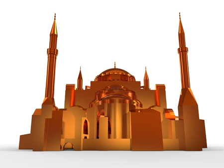 Clip-Art of Islamic Mosque isolated from the backgroundの写真素材