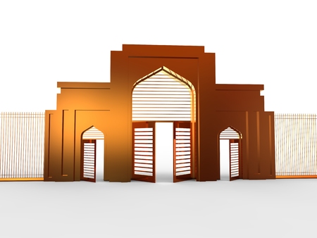 Clip-Art Gate of Mosque isolated from the backgroundの写真素材