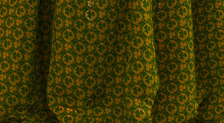 Saint Patricks green clover ornamental draped background