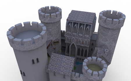 Clip-art castle isolated on the white backgroundの写真素材