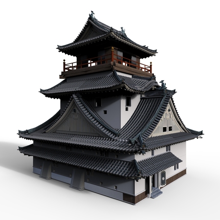 Clip-art castle isolated on the white backgroundの写真素材