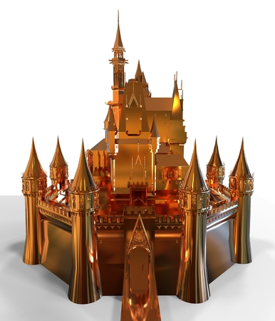 Clip-art castle isolated on the white backgroundの写真素材