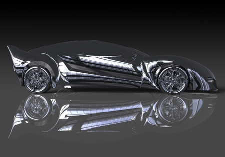 Three-dimensional model concept car. Non-branded car design.