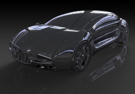 Three-dimensional model concept car. Non-branded car design.の写真素材