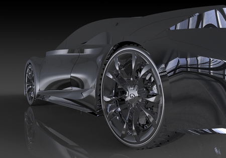 Three-dimensional model concept car. Non-branded car design.