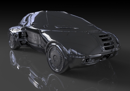 Three-dimensional model concept car. Non-branded car design.