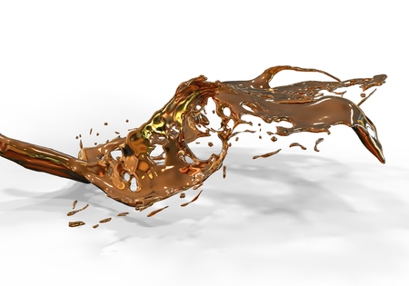 Abstract metal splash Isolated on white background.の写真素材