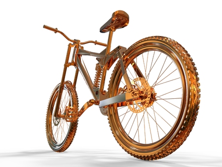 Render metallic bicycle Isolated on white background.の写真素材