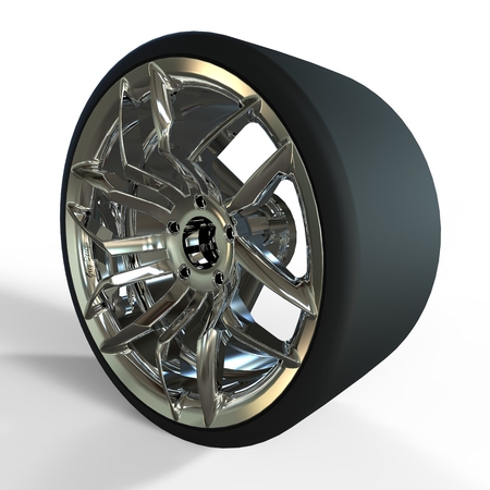 Car wheel. Illustration on white background for designの写真素材