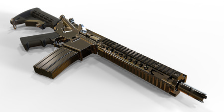 3d machine gun isolated on a white
