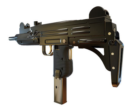3d machine gun isolated on a whiteの写真素材