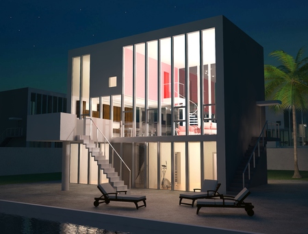 3d rendering of the home in the open air.