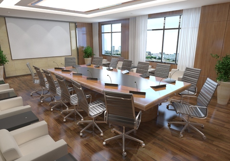 Photorealistic 3d render of a officeの写真素材