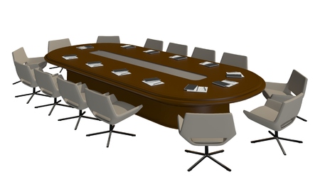 3D Illustration office furniture isolated on white backgroundの写真素材