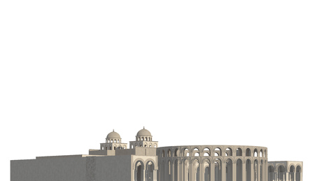 3D illustration Middle East building isolated on white backgroundの写真素材