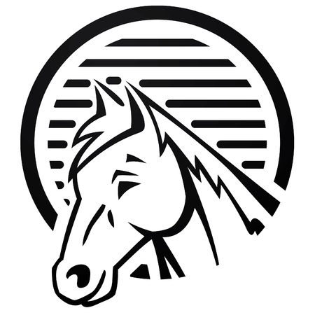 horse at farm logoのイラスト素材