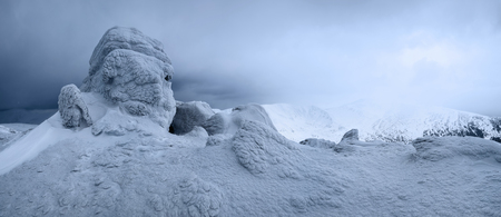 At the high mountains there are fantastic, interesting, frozen structured rocks looking like...