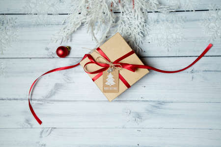 christmas decoration on wooden background. merry christmas 2021. High quality photoの写真素材