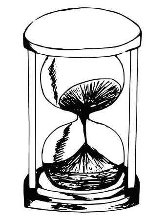 hand made illustration of a series of items, hourglassのイラスト素材
