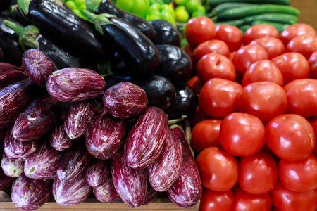 Fresh vegetables in the greek grocery shop.の写真素材