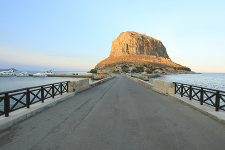 The historic rock of Monemvasia, Peloponnese, Greece, June 2018.の写真素材
