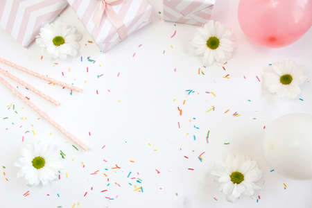 Party background. Festive accessories for the hen-party. Party for girls.の写真素材