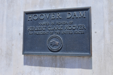 Hoover Dam in the Black Canyon of the Colorado River, between Arizona and Nevada, USA.のeditorial素材