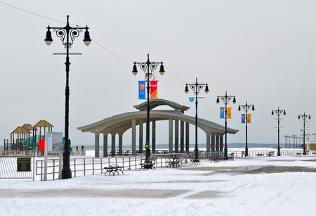 Boardwalk in Brooklyn, Coney Island, NYC, USAのeditorial素材