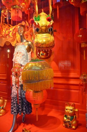 Window display at Saks Fifth Avenue in NYC on February 17, 2015.のeditorial素材