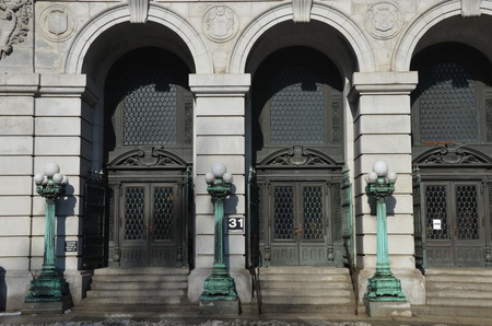 Surrogates Courthouse, also known as the Hall of Records in Lower Manhattan, New York City, USAのeditorial素材