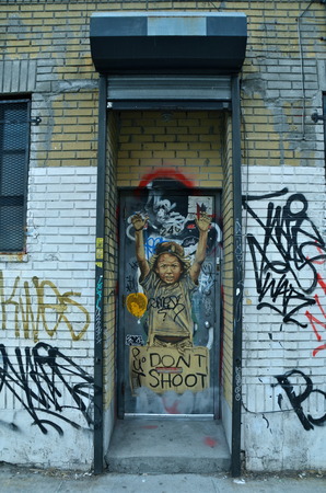 Mural art at East Williamsburg in Brooklyn, NYC.のeditorial素材
