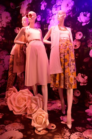 Window display at Lord Taylor in NYC on April 3, 2016.のeditorial素材