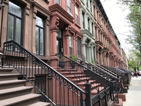 Harlem street view in New York City, USA