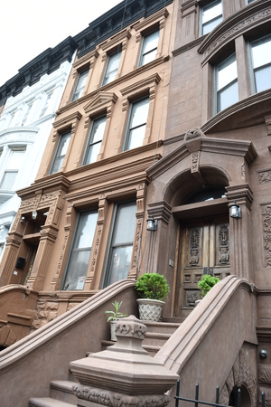 Harlem street view, New York City, USAのeditorial素材