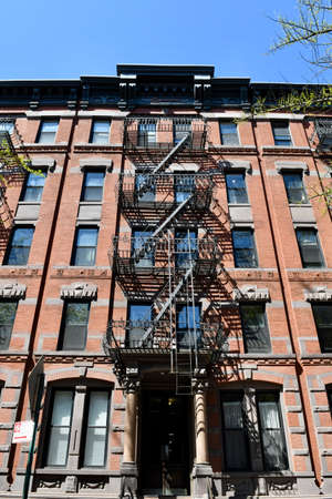 Old historic buildings in Manhattan, New York City, USA.のeditorial素材