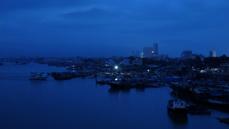 Xunliao Bay night viewの写真素材